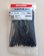 * Viazací pásik 2,5 x 160 mm, čierny, balenie 100 ks