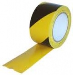 Výstražná PVC páska 50mm x 33m, žlutočierná levá